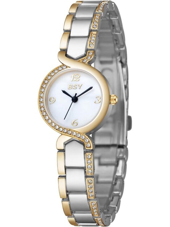 Elegant Gold Watch for Women, Round White Roman Dial, Stainless Steel Strap main image 4